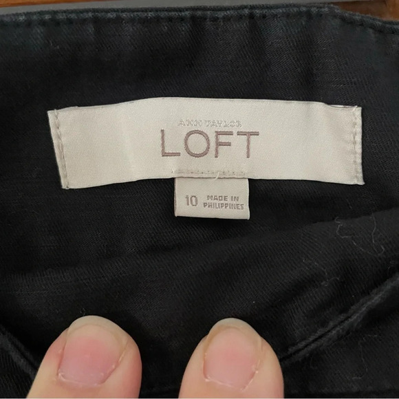 Ann Taylor Loft Women’s Linen Knee Length Black Skirt Size 10 - Picture 6 of 6